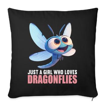 Dragonflies Dragonfly - Sofa pillowcase 17,3'' x 17,3'' (45 x 45 cm) - black - Front