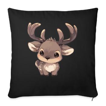 Elche Elch - Sofakissenbezug 45 x 45 cm - Schwarz - Vorne