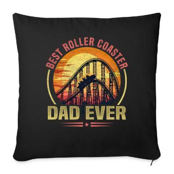 Vintage Meilleur Montagnes Russes Père I Famille Achterba - Housse de coussin décorative 45 x 45 cm - noir - Devant