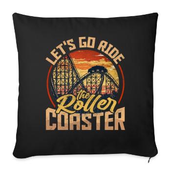 Vintage Rollercoaster Crew I Famille Roller Coaster - Housse de coussin décorative 45 x 45 cm - noir - Devant
