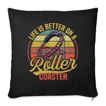 Vintage Rollercoaster Crew I Famille Roller Coaster - Housse de coussin décorative 45 x 45 cm - noir - Devant