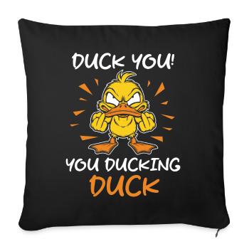 Ultimativ-lustiges Enten Perfekt für Geeks Nerds - Sofakissenbezug 45 x 45 cm - Schwarz - Vorne