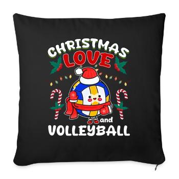 Joueur de volley-ball équipe club Noël, amour - Housse de coussin décorative 45 x 45 cm - noir - Devant