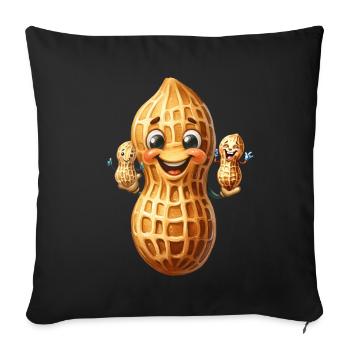 funny peanuts peanut kids kid baby - Sofa pillowcase 17,3'' x 17,3'' (45 x 45 cm) - black - Front