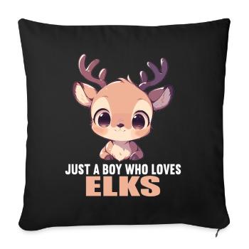 Elche Elch - Sofakissenbezug 45 x 45 cm - Schwarz - Vorne