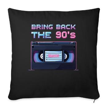 Bring Back the 90's Retro Boombox 90s - Sofa pillowcase 17,3'' x 17,3'' (45 x 45 cm) - black - Front