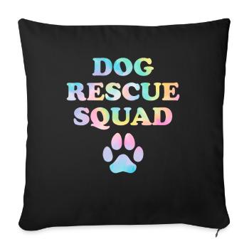 Dog Rescue Squad Dog Tie Dye Animal Activist - Housse de coussin décorative 45 x 45 cm - noir - Devant