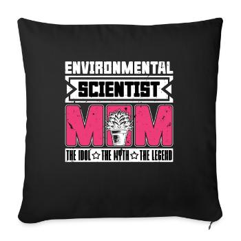 Scientifique de l’environnement Maman La pédologue - Housse de coussin décorative 45 x 45 cm - noir - Devant