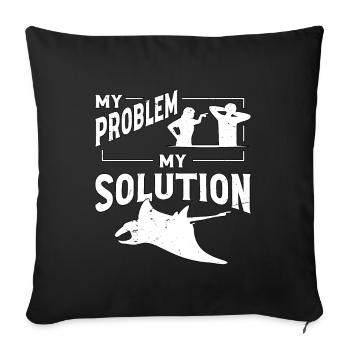Manta Ray Enthusiast My Problem My Pictogram Dad - Sofa pillowcase 17,3'' x 17,3'' (45 x 45 cm) - black - Front