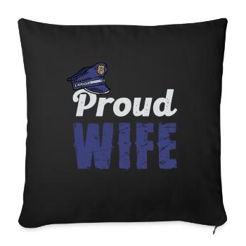 Proud Wife Police Theme - Sofa pillowcase 17,3'' x 17,3'' (45 x 45 cm) - black - Front