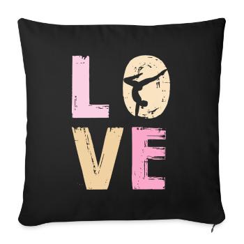 Danse Amour Silhouette Motif Sportif - Housse de coussin décorative 45 x 45 cm - noir - Devant