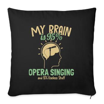 My Brain is 95% Opera Singing Opera House Lover - Sofa pillowcase 17,3'' x 17,3'' (45 x 45 cm) - black - Front