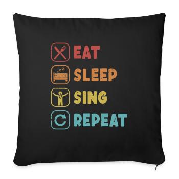 Eat Sleep Sing Repeat Opera House Vocalist Opera - Sofa pillowcase 17,3'' x 17,3'' (45 x 45 cm) - black - Front