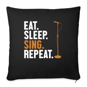 Eat Sleep Sing Repeat Opera House Tenor Singer - Sofa pillowcase 17,3'' x 17,3'' (45 x 45 cm) - black - Front