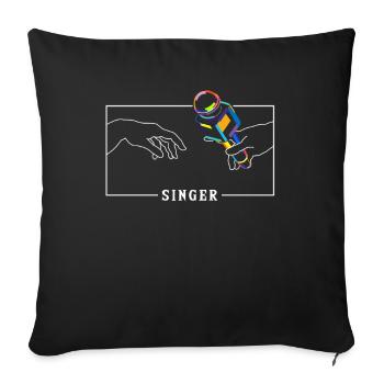 Michelangelo Creation of Adam Singer Vocalist - Sofa pillowcase 17,3'' x 17,3'' (45 x 45 cm) - black - Front