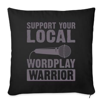 Poetry Slam Wortspiel Krieger Slam Poetry - Sofakissenbezug 45 x 45 cm - Schwarz - Vorne