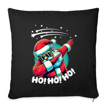 Dabbing Santa Claus with sunglasses Ho Ho Ho - Sofa pillowcase 17,3'' x 17,3'' (45 x 45 cm) - black - Front