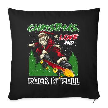 Heavy Hard Metal Christmas, Love Rock 'n' Roll - Sofa pillowcase 17,3'' x 17,3'' (45 x 45 cm) - black - Front