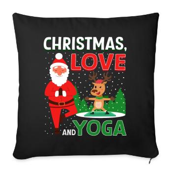 Yogini Yoga Meditation Christmas, Love and Yoga - Sofa pillowcase 17,3'' x 17,3'' (45 x 45 cm) - black - Front