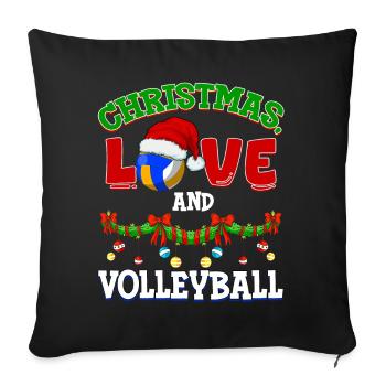 Joueur de volley-ball équipe club Noël, amour - Housse de coussin décorative 45 x 45 cm - noir - Devant