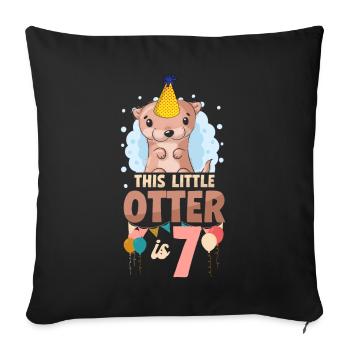 Anniversaire de la loutre Cette petite loutre - Housse de coussin décorative 45 x 45 cm - noir - Devant