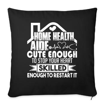 Home Health Aide Proud Home Health Aide - Sofa pillowcase 17,3'' x 17,3'' (45 x 45 cm) - black - Front