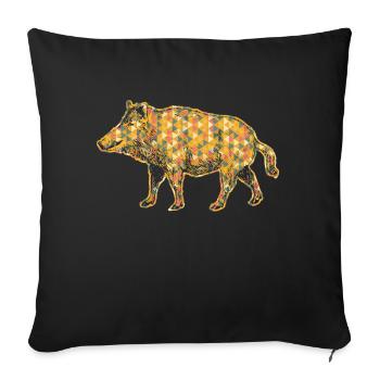 Boar Geometric - Sofa pillowcase 17,3'' x 17,3'' (45 x 45 cm) - black - Front