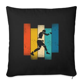 Retro Boxen Silhouette Vintage Farben - Sofakissenbezug 45 x 45 cm - Schwarz - Vorne