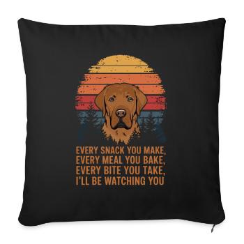 Labrador is watching you - Sofa pillowcase 17,3'' x 17,3'' (45 x 45 cm) - black - Front