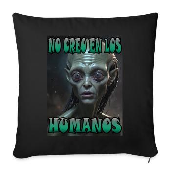Je ne crois pas aux humains - Housse de coussin décorative 45 x 45 cm - noir - Devant