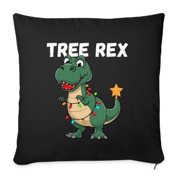 Weihnachten Dinosaurier Tree Rex Kinder Lustig - Sofakissenbezug 45 x 45 cm - Schwarz - Vorne
