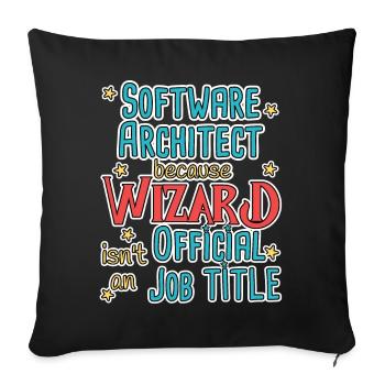 Software Architect Wizard Software Architecture - Housse de coussin décorative 45 x 45 cm - noir - Devant