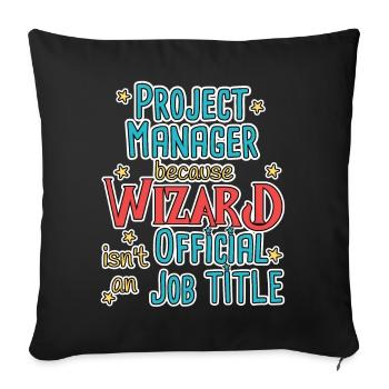 Assistant Chef de projet - Housse de coussin décorative 45 x 45 cm - noir - Devant