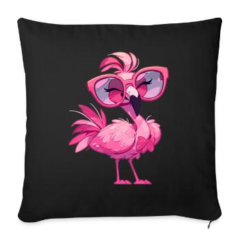 Flamingos Flamingo - Sofa pillowcase 17,3'' x 17,3'' (45 x 45 cm) - black - Front