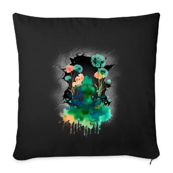 Mystical, Nature, Nature Lover, Flowers, Yoga - Sofa pillowcase 17,3'' x 17,3'' (45 x 45 cm) - black - Front