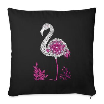 Mandala Flamingo Flamingo Waterfowl Flamingo - Sofa pillowcase 17,3'' x 17,3'' (45 x 45 cm) - black - Front