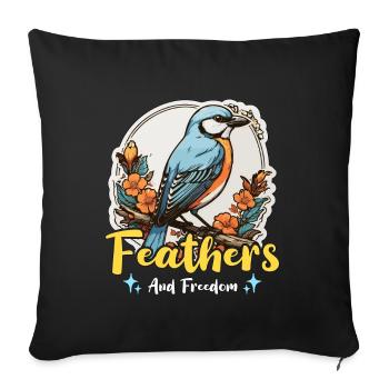Bird Enthusiast Feathers And Freedom Ornithologist - Sofakissenbezug 45 x 45 cm - Schwarz - Vorne