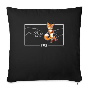 Michel-Ange Création d’Adam Renard Renard roux Canidés - Housse de coussin décorative 45 x 45 cm - noir - Devant