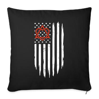Funny Adoption USA Flag Foster Care American - Sofa pillowcase 17,3'' x 17,3'' (45 x 45 cm) - black - Front