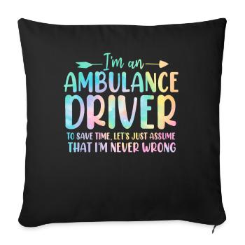 Chauffeur d’ambulance Tie Dye First Aid EMS Emergency - Housse de coussin décorative 45 x 45 cm - noir - Devant