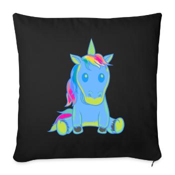 Unicorn Unicorns Baby Toddler Toddlers Fable - Sofa pillowcase 17,3'' x 17,3'' (45 x 45 cm) - black - Front