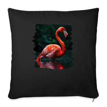 Flamingos Flamingo - Sofa pillowcase 17,3'' x 17,3'' (45 x 45 cm) - black - Front