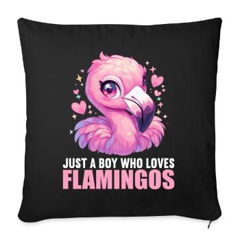 Flamingos Flamingo - Sofa pillowcase 17,3'' x 17,3'' (45 x 45 cm) - black - Front