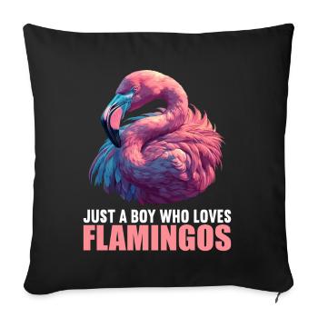 Flamingos Flamingo - Sofa pillowcase 17,3'' x 17,3'' (45 x 45 cm) - black - Front
