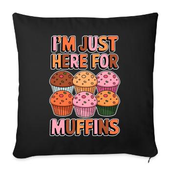 Muffin Disant Muffins Drôle Muffins Cadeau - Housse de coussin décorative 45 x 45 cm - noir - Devant