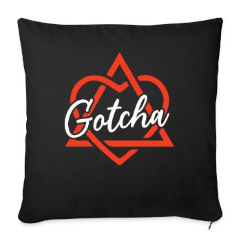 Gotcha Day Adoption Foster Care Adopt Children - Sofa pillowcase 17,3'' x 17,3'' (45 x 45 cm) - black - Front