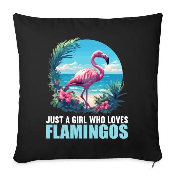 Flamingos Flamingo - Sofa pillowcase 17,3'' x 17,3'' (45 x 45 cm) - black - Front