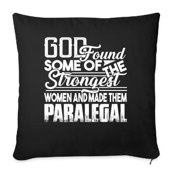 Paralegal God Made Paralegals - Sofa pillowcase 17,3'' x 17,3'' (45 x 45 cm) - black - Front