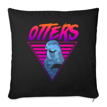 Otter 80s 90s Retro Vintage Otters - Sofa pillowcase 17,3'' x 17,3'' (45 x 45 cm) - black - Front