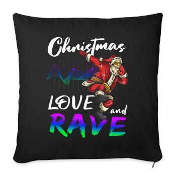 Christmas Disco, Rave, Techno, House, Goa, Party - Sofa pillowcase 17,3'' x 17,3'' (45 x 45 cm) - black - Front